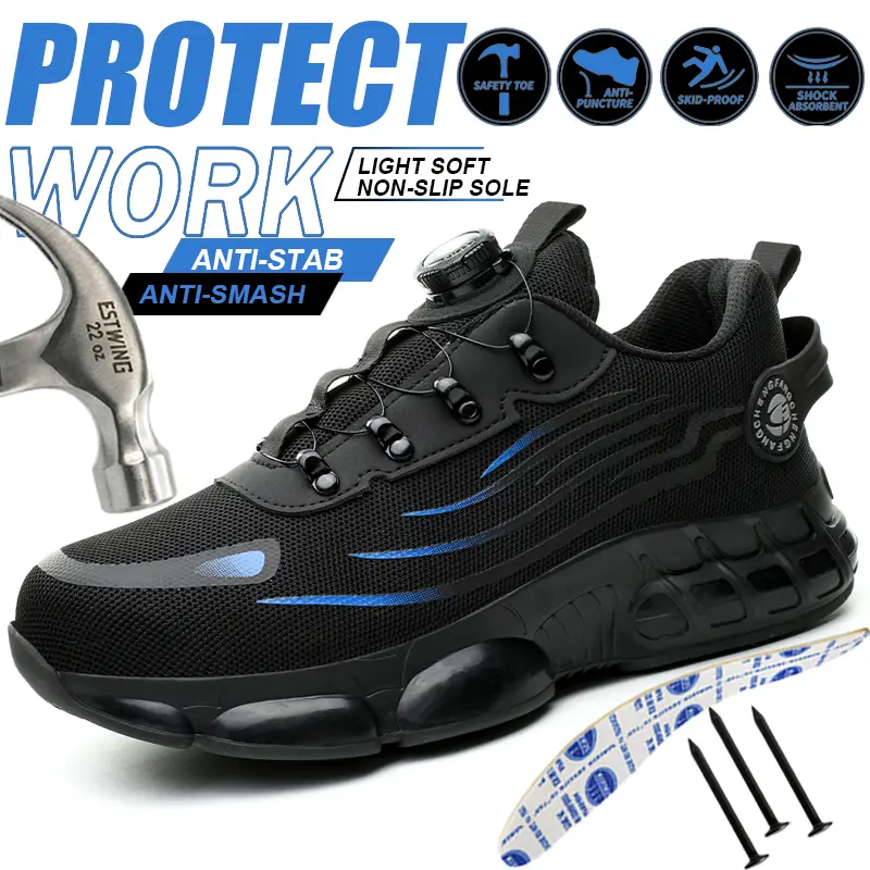 Steel Toe Shoes for Men Indestructible Work Shoes Lightweight Steel Toe Sneakers Women Safety Shoes Puncture Proof Composite Toe Shoes