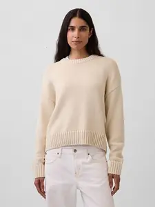 GAP 100% Cotton Oversized Cropped Sweater for Women