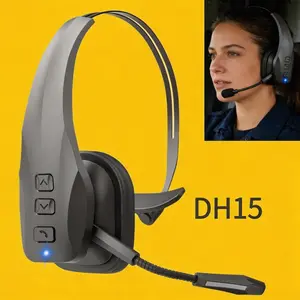 DH15Trucker Bluetooth Headset Wireless with MicDual Noise Cancelling Microphone Mute Button55Hrs Battery Life PC Headset for Cell PhonesComputer Truck Driver Audio Headphones