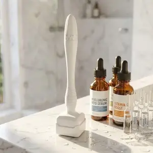 Derma Roller Titanium Microneedles Derma Roller - Stamp Alternative -Microneedle Micro Needle Skin Care Tool for Face, Scalp and Body- Microneedling Roller for Men and Women