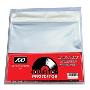 Premium Record Sleeves For Your 12" Record Covers. (100) Crystal Clear Collector Protector Crystal Clear Outer Record Sleeves With Resealable Flap For Complete Protection Of Your Album Covers