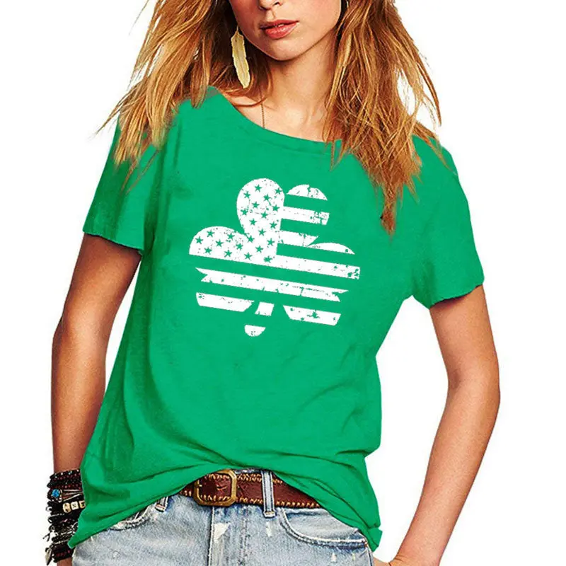 St. Patrick's Day Ladies 100% Polyester Short Sleeve T Shirt