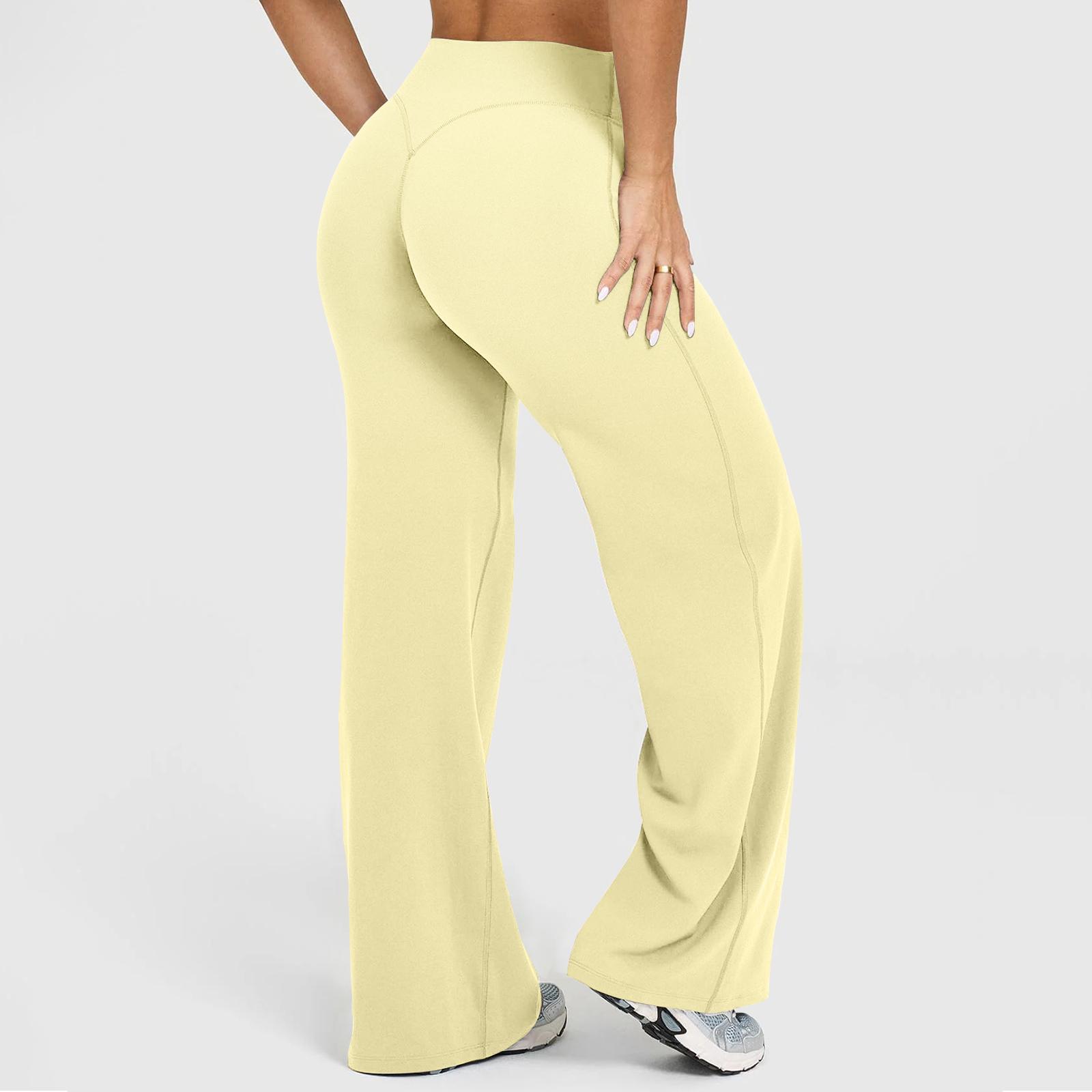 JGS1996 Women's High Waisted Straight Leg Yoga Pants - Casual Loose Outfit Lounge Pants Soft Stretchy Seamless Leggings Comfortable Flattering Activewear Summer for Workout Gym Daily Wear