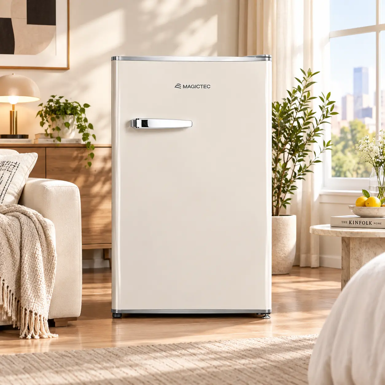 MAGICTEC 3.0 Cu.Ft Mini Fridge, Compact Refrigerator with Single Door, Manual Defrost, Space-Saving Design for Bedroom, Dorm, Office & Apartment