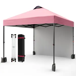 10x10FT Pop Up Outdoor Canopy Tent – Removable Sidewall, Adjustable Height, Waterproof Silver Coated Shelter, Easy Quick Setup, Heavy Duty, Roller Bag – Ideal for Patio, Beach, Camping, Parties
