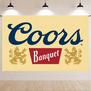 Coors Banquet Bar Decor Tapestry - Man Cave / Game Room Polyester Wall Hanging