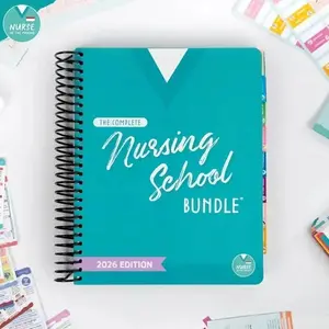 Nursing School Complete Study Bundle 2026 | Spiral Bound 350+ Pages NCLEX Prep, Med Surg, Pharm, Pediatrics, Fundamentals Guide