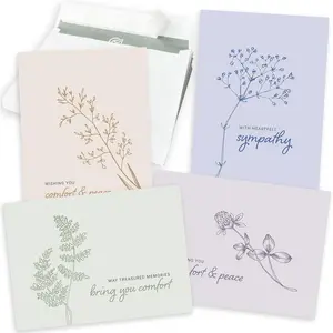 Sympathy Cards with Envelopes  24 Sympathy Cards with Sentimental Designs and Thoughtful Messages  4 Unique Condolences Card Designs in a Sympathy Cards Assortment Box with Envelopes (Pastel)
