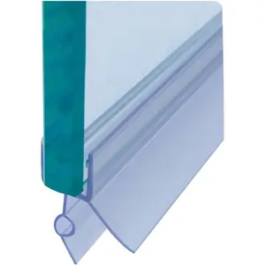 Frameless Shower Door Bottom Seal with Drip Rail for 1/2"(12mm) Glass, Length 27.5"/0.7m, Glass Door Sweep Stop Shower Leaking