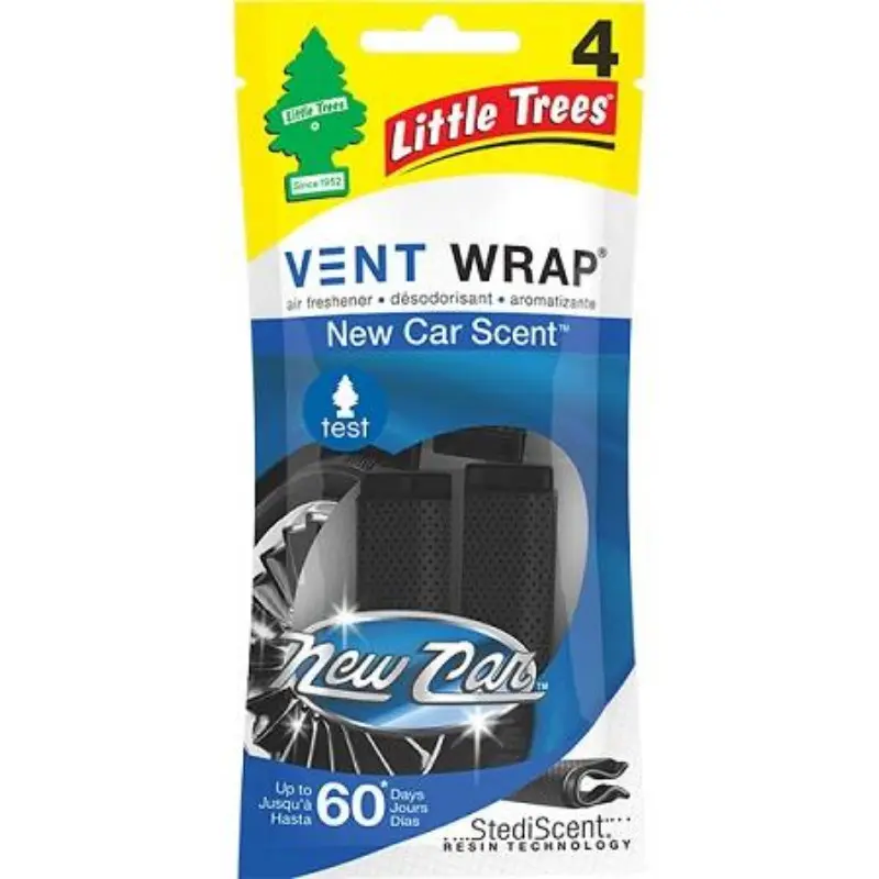 4x Little Trees Vent Wrap New Car Scent Car Freshener | Long Lasting Scent Air Freshener & Car Accessory | Odor Eliminator Fragrance 4ct