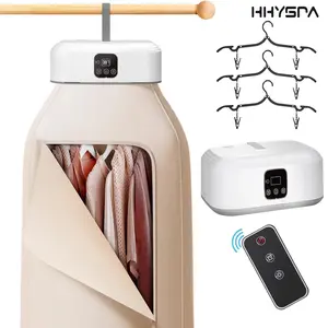 HHYSPA Portable Clothes Dryer, Mini Laundry Dryers with Remote Control, Compact Foldable Travel Clothes Dryer, Suitable For Apartments, RVs, And Dormitories
