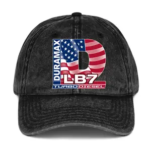 Duramax LB7 Turbo Diesel American Flag Wash & Classic Baseball Hat, Streetwear for Duramax Fan, Diesel Truck Outfit, Full Color