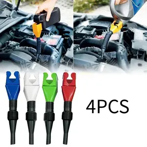 Set of 4 Collapsible Funnels for Transferring Gasoline in And Motorcycles, Designed for Flexible Draining And Filtering