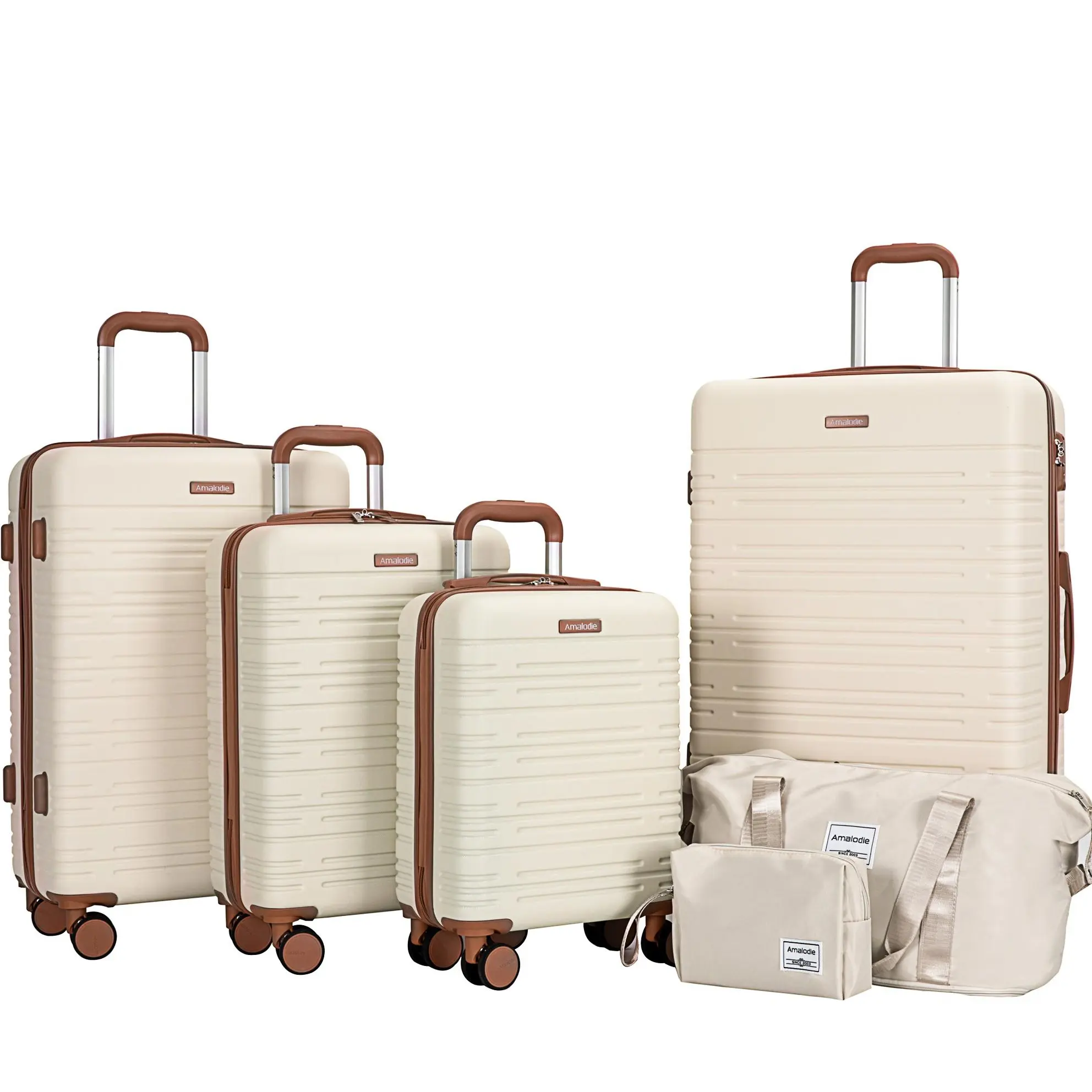 6 Piece Luggage Set, ABS Hard Shell Travel Suitcase with TSA Lock Carry On Bags For Airplanes