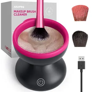 Electric Makeup Brush Cleaner Machine - Alyfini Portable Automatic USB Cosmetic Brushes Cleaner Cleanser Tool for All Size Beauty Makeup Brush Set, Liquid Foundation, Contour, Eyeshadow, Blush Brush ALYFINI