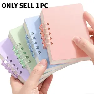 A7 Morandi Solid Color Notebook, Spiral Notebook Journal, 80 sheets, detachable ring buckle, disassemble and replace pages, pocket notebook, suitable for writing formulas, plans, income and expenditure details, essential gift for retur