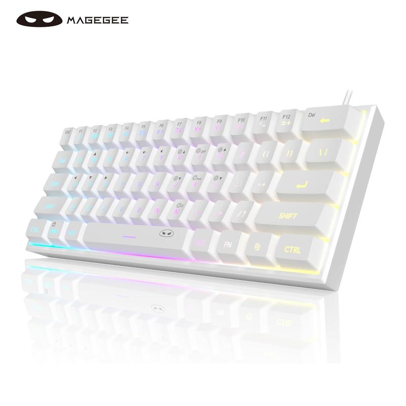 MageGee Mini 60% Membrane Gaming Keyboard, RGB Backlit 61-Key Ultra-Compact TS91 Mechanical-Feel Keyboard for Office and Gaming #TOP PICKS