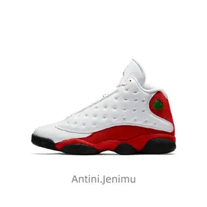 Red and white retro cushioned and durable sports shoes