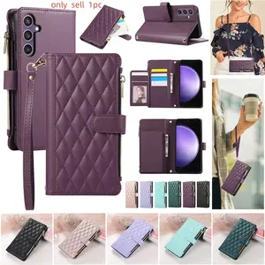 Flip Leather Phone Case for Samsung A37 A36 A57 A56 A15 A27 A52 A31 A55 A35 A34 A17 A73 Galaxy Fashion Zipper Wallet Card Cover