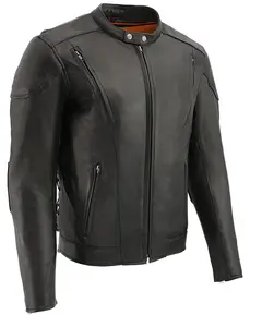 Milwaukee Leather Men's 4X Side Lace Vented Scooter Jacket Big - Lkm1765 4X