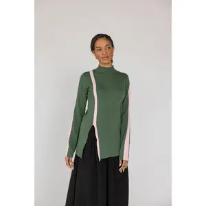 VELA Sport Stripe Top Olive