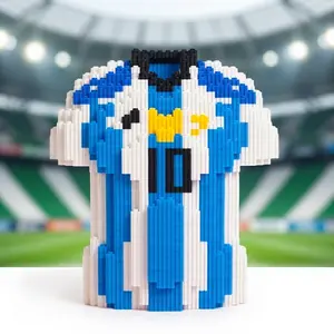 #10 Football Jersey Micro Mini Building Blocks Kit - 3D Pixel Art Brick Puzzle Soccer Shirt Model, Cool Sports Man Cave Bedroom Desk Decor Collectible, Engaging DIY Hobby Building Gift Set (205 )