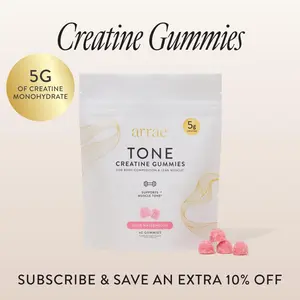 Arrae Sour Watermelon Tone Creatine Gummies | 5g Creatine Monohydrate Gummies | Gut-Friendly Formula| 15-Day Supply Healthcare Dietary Supplement Edible