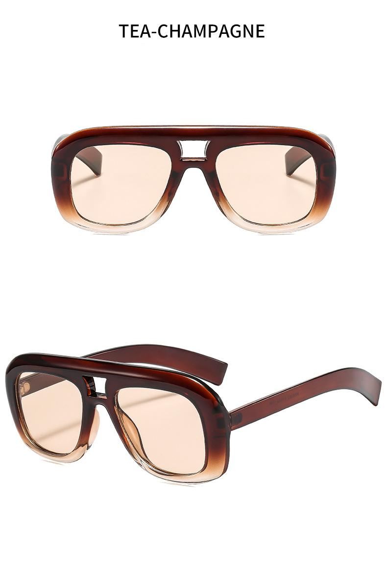 Oversized Retro Aviator Sunglasses for Women Men Y2K Chunky Pilot Frame UV400 Protection Clear Lens Trendy Streetwear Shades