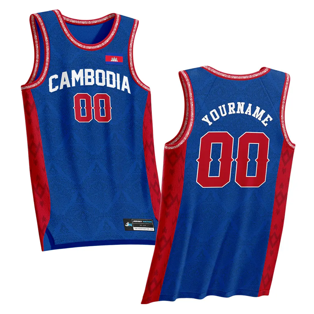 Cambodia Heritage Custom Basketball Jersey – Personalized Name & Number Fan Jersey