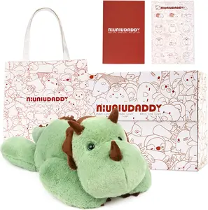 Niuniu Daddy Dinosaur Stuffed Animals with Gift Box, 3.5lb Weighted Dino Plush Toy for Kid,  Gift for Christmas Birthday Plush Pillow anxiety relief