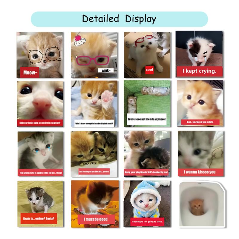 Cute Stickers 50 Pcs Cat Meme Kawaii Vinyl Sticker Shopping Scrapbooking Decals Waterproof Easy Re-Use for Water Bottle Laptop Phone Gifts for Child Friends Lovers Stickers for messages