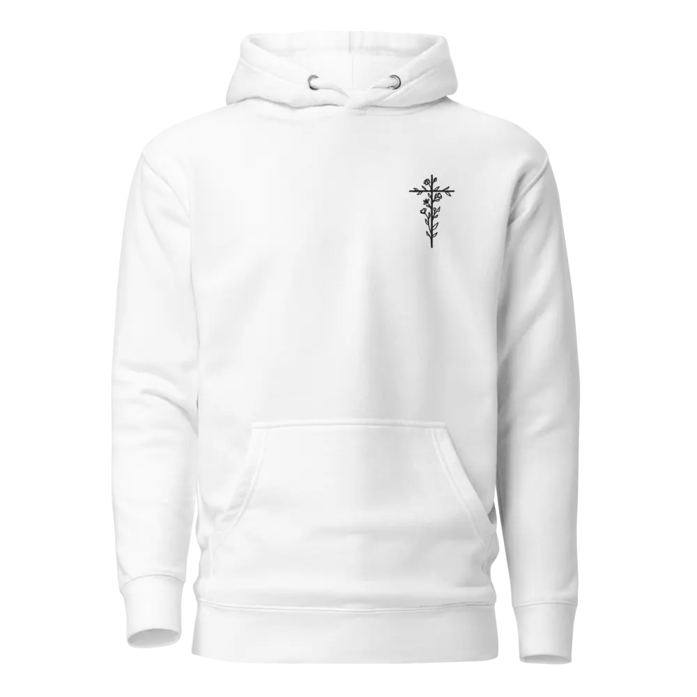 Unisex Cotton Pullover Hoodie | Embroidered Christian Cross