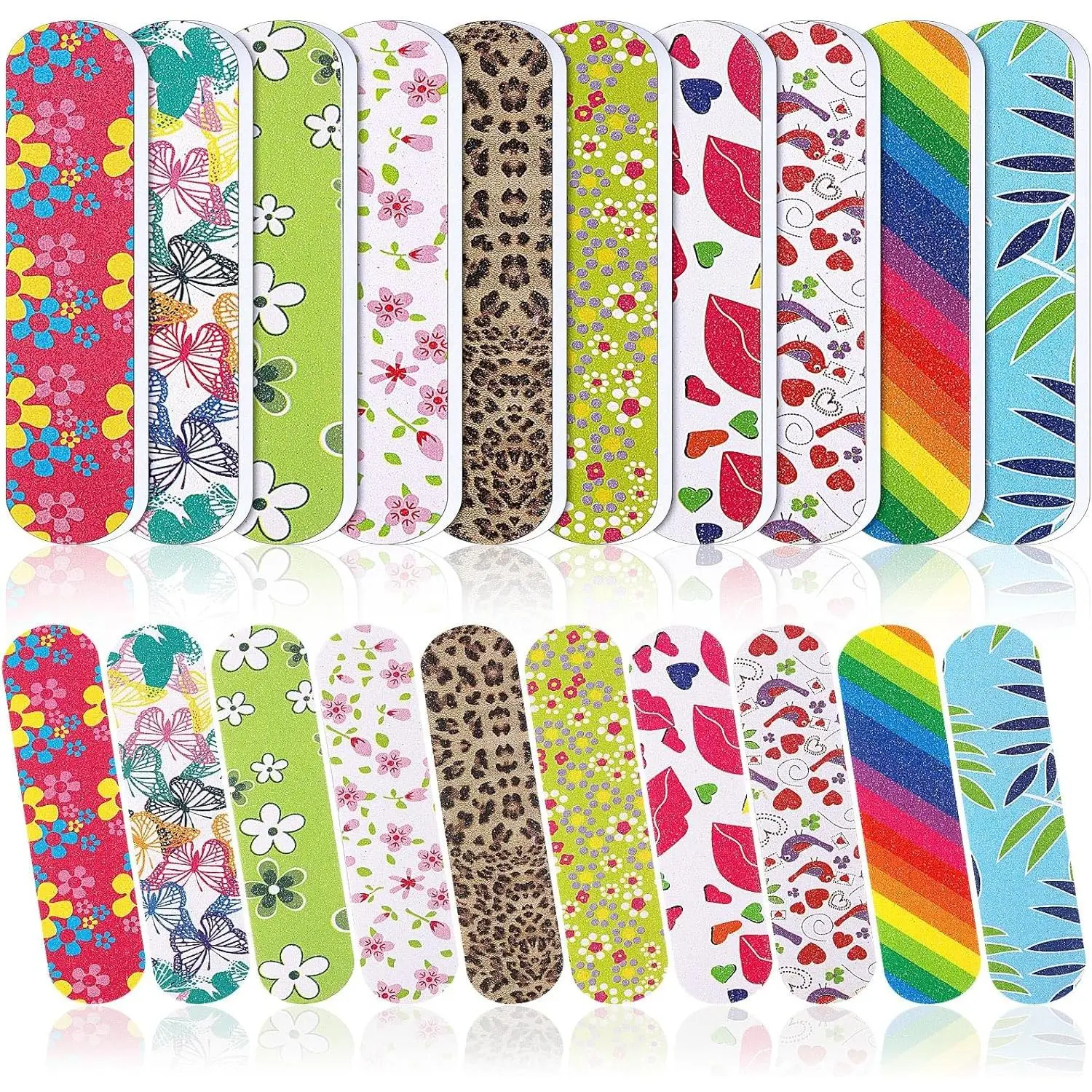 100 Pack Professional Nail Files Bulk - Double Sided Emery Boards (100/180 Grit) - Washable & Durable Manicure Tools for Natural Nails & Acrylics - Salon Quality Fingernail Files for Home DIY & Travel