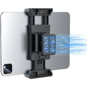 Magnetic Tablet Wall Mount Holder for Metal Surface, Super Power Magnet iPad Wall Holder 360° Rotation fit 5"-13" Phone and Tablet Great for Cabinet/Fridges/Metal Rack/Whiteboard/Gym Equipment