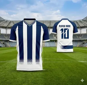 Wolrd Cup 2026 Navy Stripe Pro Football Jersey – Classic Vertical Stripes Unisex Soccer Shirt – All-Over Print Unisex Soccer Shirt – Custom Name & Number – Summer Game Day Shirt 2026