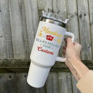 Personalized Cowgirl Club Tumbler Custom Name 40oz Cup Ella’s Fellas Club Gift