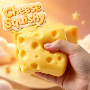 Jollyjoy Cheese Squishy Set – Ugly Cute Healing Home Decor! Soft Slow Rebound Stress Ball with Vaseline Filling, Cozy Desk Ornament, Thoughtful Mini Gift for Housewarming / Birthday / Holiday