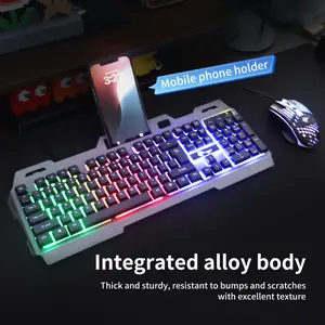 Wired Gaming Keyboard & Mouse Combo | RGB Backlit, Metal Frame, Anti-Ghosting, Plug & Play for PC Gamer