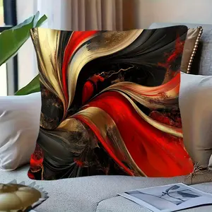 1pc Of, Artistic Flow! an Abstract Color Pillowcase Made of Soft And Smooth Polyester Short Plush Fabric, Featuring a Single-Sided Print, Measuring 44.96*44.96 cm, Machine Washable