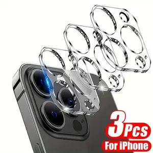 3Pcs 3D Full Cover Transparent Back Camera 9H Tempered Glass For IPhone 16 Plus 15 14 13 12 11 Pro Max Clear Lens Protector