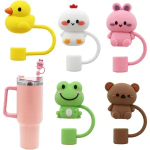 Straw Cover Cap for  Cup, Straw Topper Compatible with 30&40 Oz Tumbler with Handle,10mm 0.4in Dust-Proof  Straw Tips  (5Pcs Straw Cover  shape)