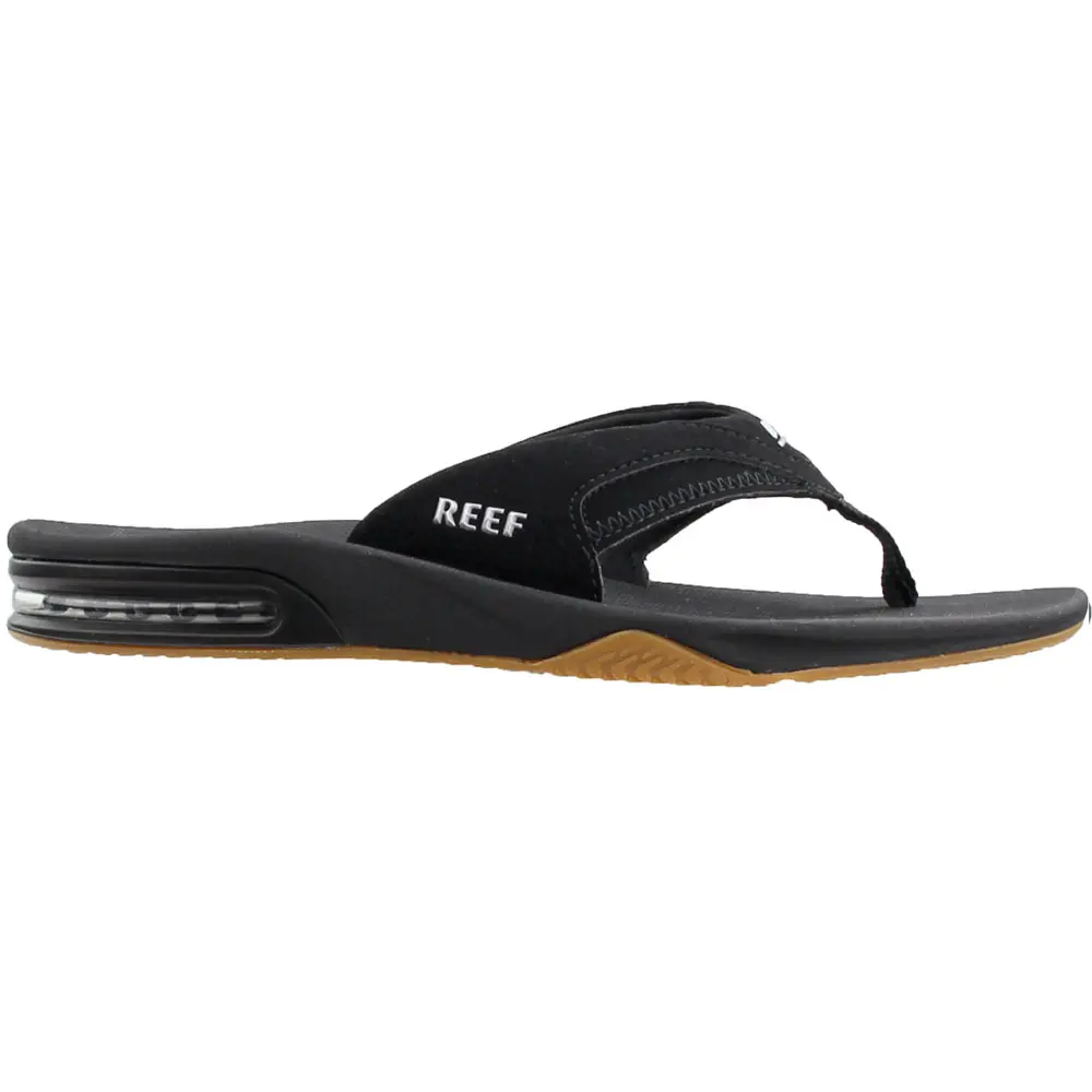 Reef Mens Fanning Flip Flops Casual Sandals Casual - Black Reef Mens Fanning Flip Flops Casual Sandals Casual - Black