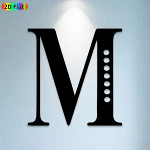 1pc Letter M Metal Wall Art, Stylish Letter M Statue Mural, Ideal Gift for New Year, Christmas, Alphabet Decor Enthusiasts, Rust-Resistant Metal Wall Decor Wall Sculptures, Perfect for Living Room Wall & Garden Fence, Unique Home Decor Accent