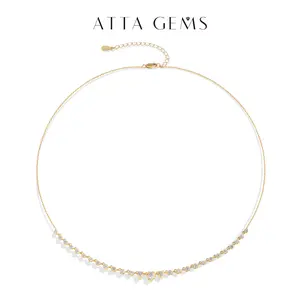 Classic Synthetic Moissanite Necklace For Women and girls Engagement Gift Luxury Jewelry N026