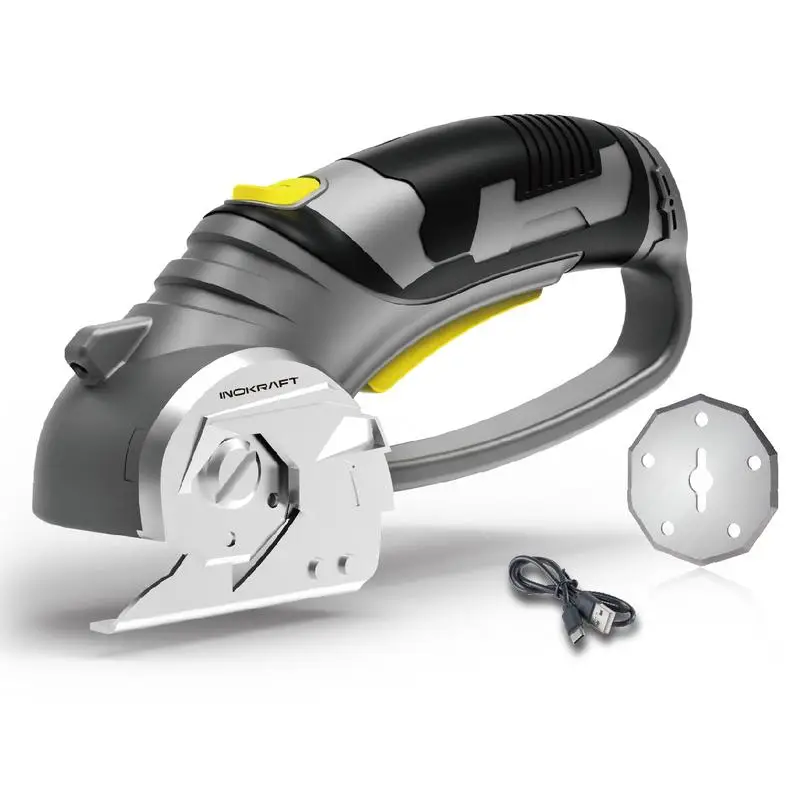 4V Cordless Rechargeable Electric Scissor, Box Cutter, Fabric Scissor, Rotary Cutter for Cardboard Carpet Leather Plastic, DIY creation