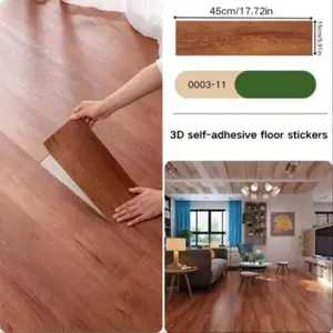 Set of 32 Self-Adhesive Wood Grain Floor Stickers, DIY Vinyl Tiles for Living Room Bedroom Office, Easy Peel & Stick Decoration, Vinyl Plank
