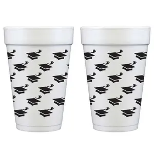 Graduation Hat Styrofoam Cup - 10ct