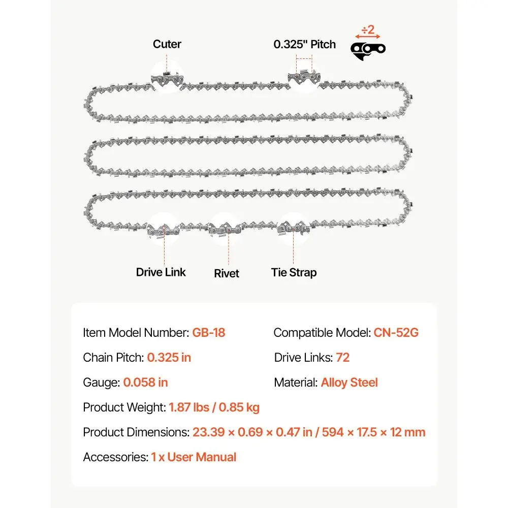 Saw Chain-18inch-3Pack