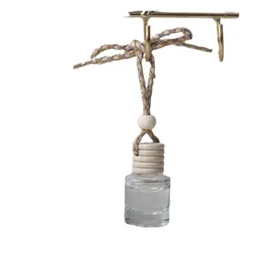 Car Perfume Cylinder Glass Bottle, Car Air Freshener Rearview Mirror Hanging Essential Oil Scent, 3 Seconds Full Car Fragrance