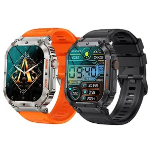 Smart watch outdoor three-proof sports heart rate detection large screen Bluetooth call sports bracelet band type-c fast-charging cable answer